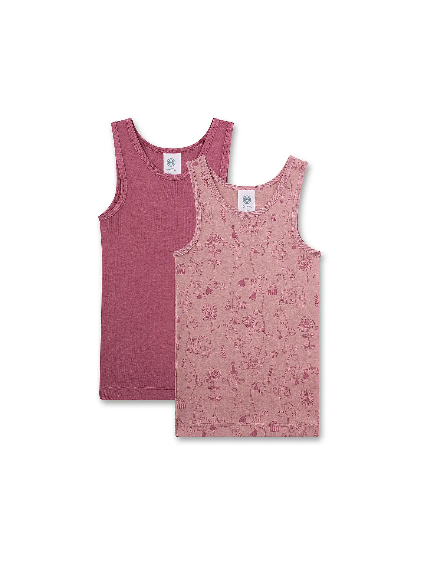 SANETTA | Mädchen Top 2er Pkg. dark rose | 
